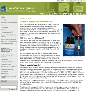 Web Development Blog Version 1 Screenshot